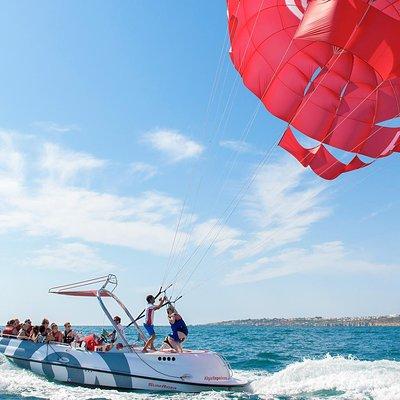 Parasailing from Albufeira Marina by Boat