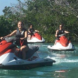 1.5 Hour (20 miles) Waverunner Tour. See Mangrove Tunnels, 20 Islands & SandBar