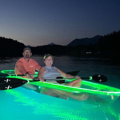 LED Illuminated Sunset Kayaking Tour Near Glacier National Park 