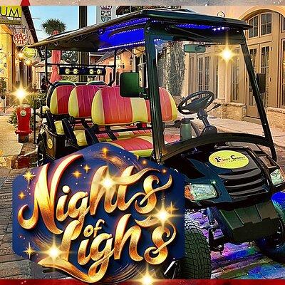 St. Augustine Nights of Lights Tour on Premium Electric Cart